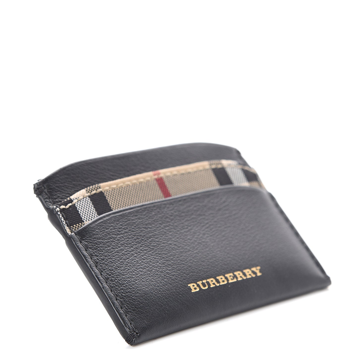 Calfskin Horseferry Check Izzy Card Case Black