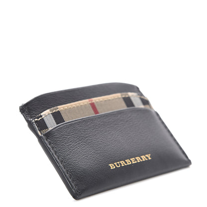 Burberry Calfskin Horseferry Check Izzy Card Case Black 3 of 6
