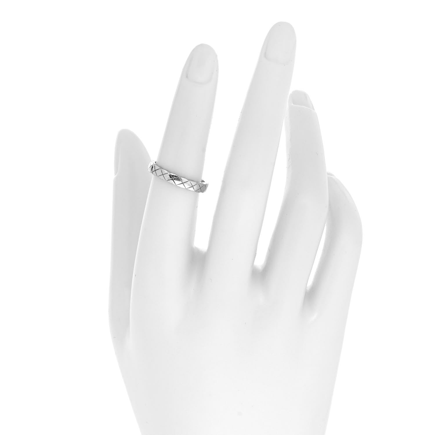 Chanel 18K White Gold Mini Coco Crush Ring 51 5.75 2 of 5