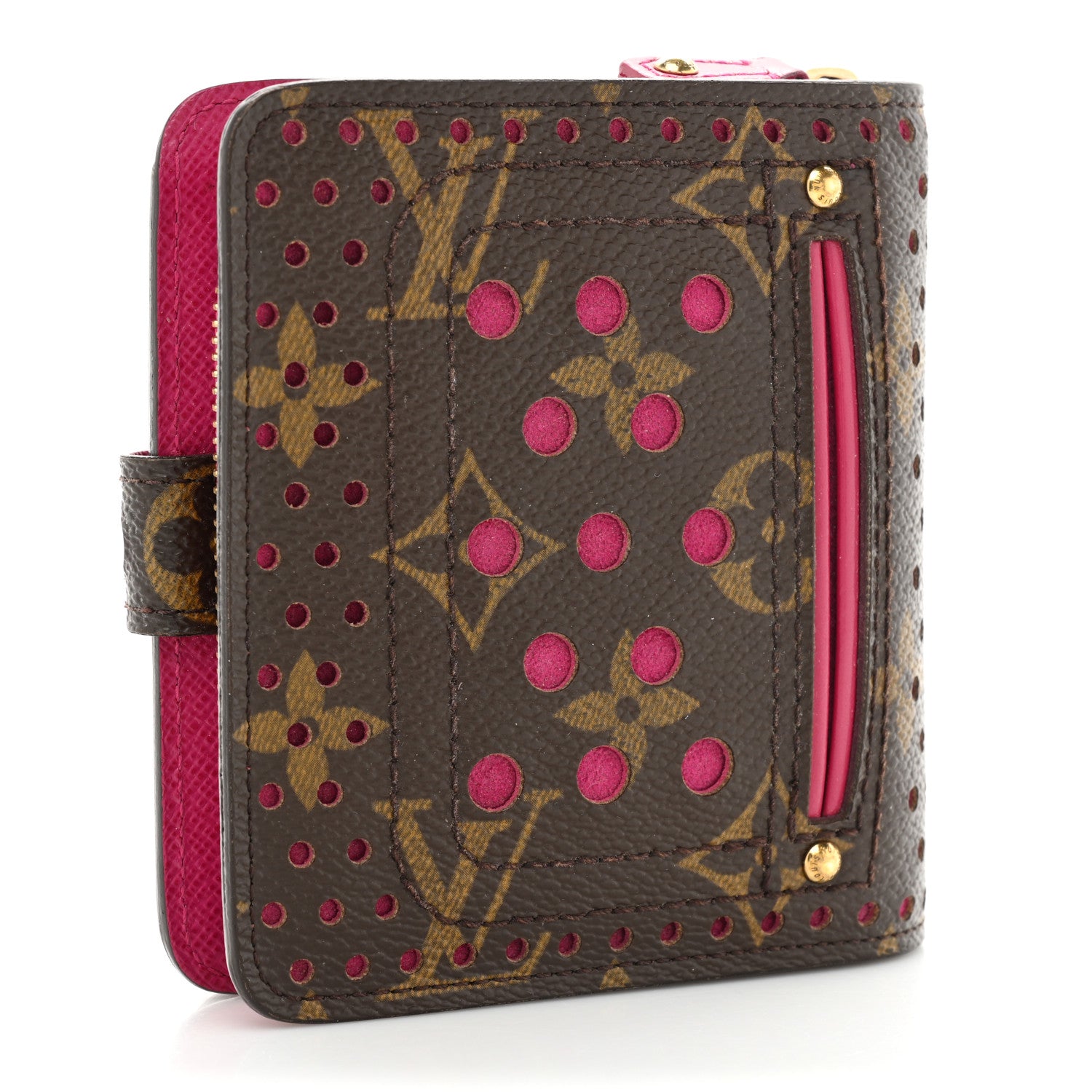 Louis Vuitton Monogram Perforated Compact Zipped Wallet Fuchsia 3 of 17