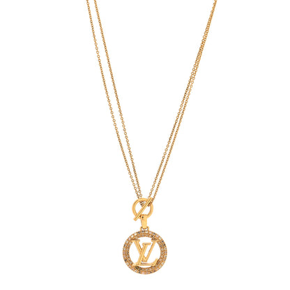 Louis Vuitton Metal Crystal Louise Tresor Necklace Gold Multicolor 1 of 6