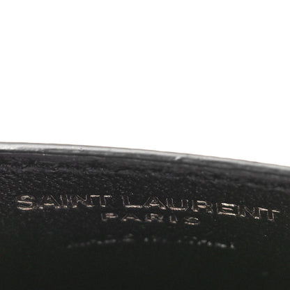 Saint Laurent Grain De Poudre Matelasse Chevron Monochrome Monogram Credit Card Case Black 6 of 9