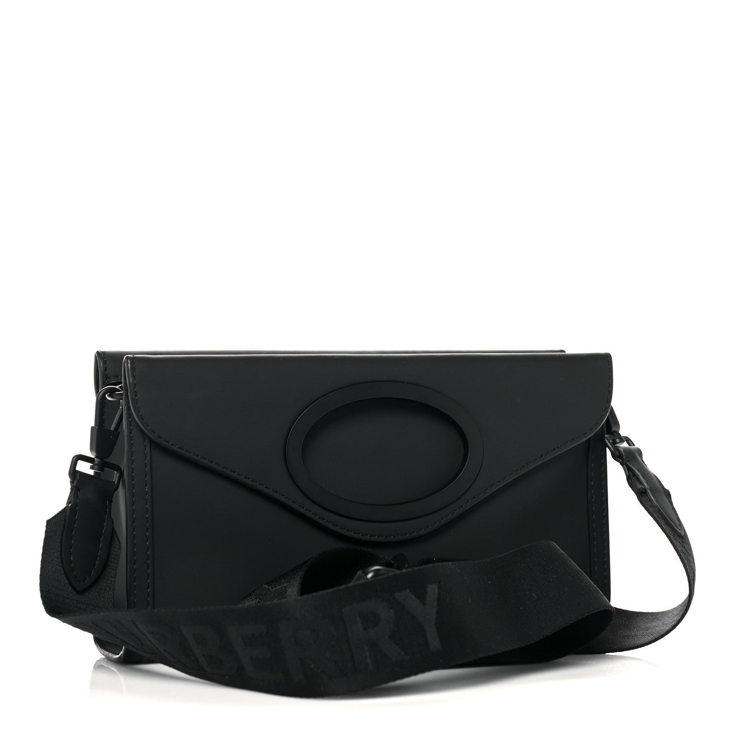 Burberry Rubberised Cotton Foldover Pocket Bag Black 3 of 12