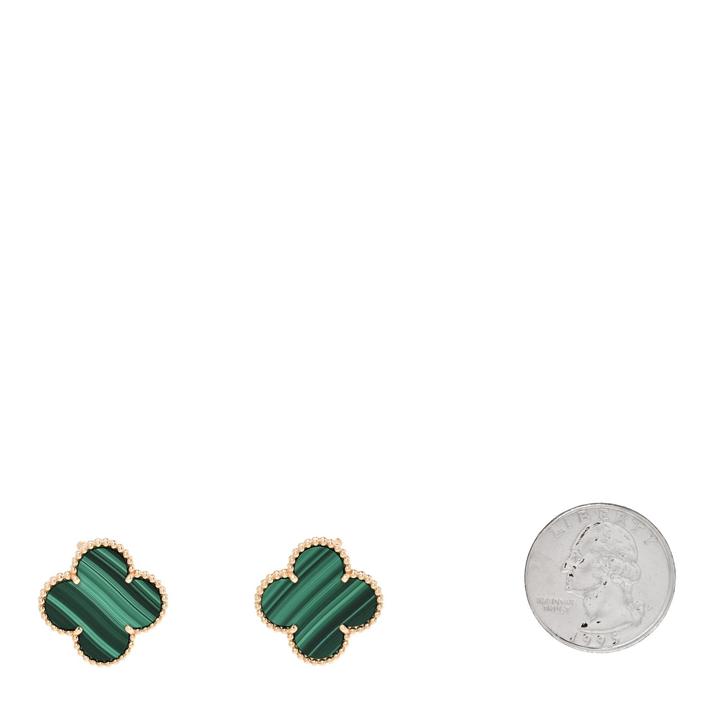 18K Yellow Gold Malachite Magic Alhambra Earrings