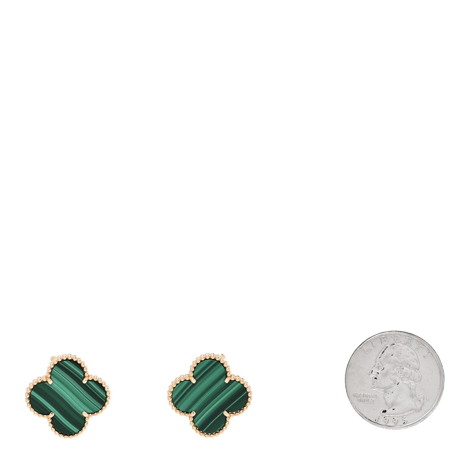 Van Cleef & Arpels 18K Yellow Gold Malachite Magic Alhambra Earrings 2 of 5