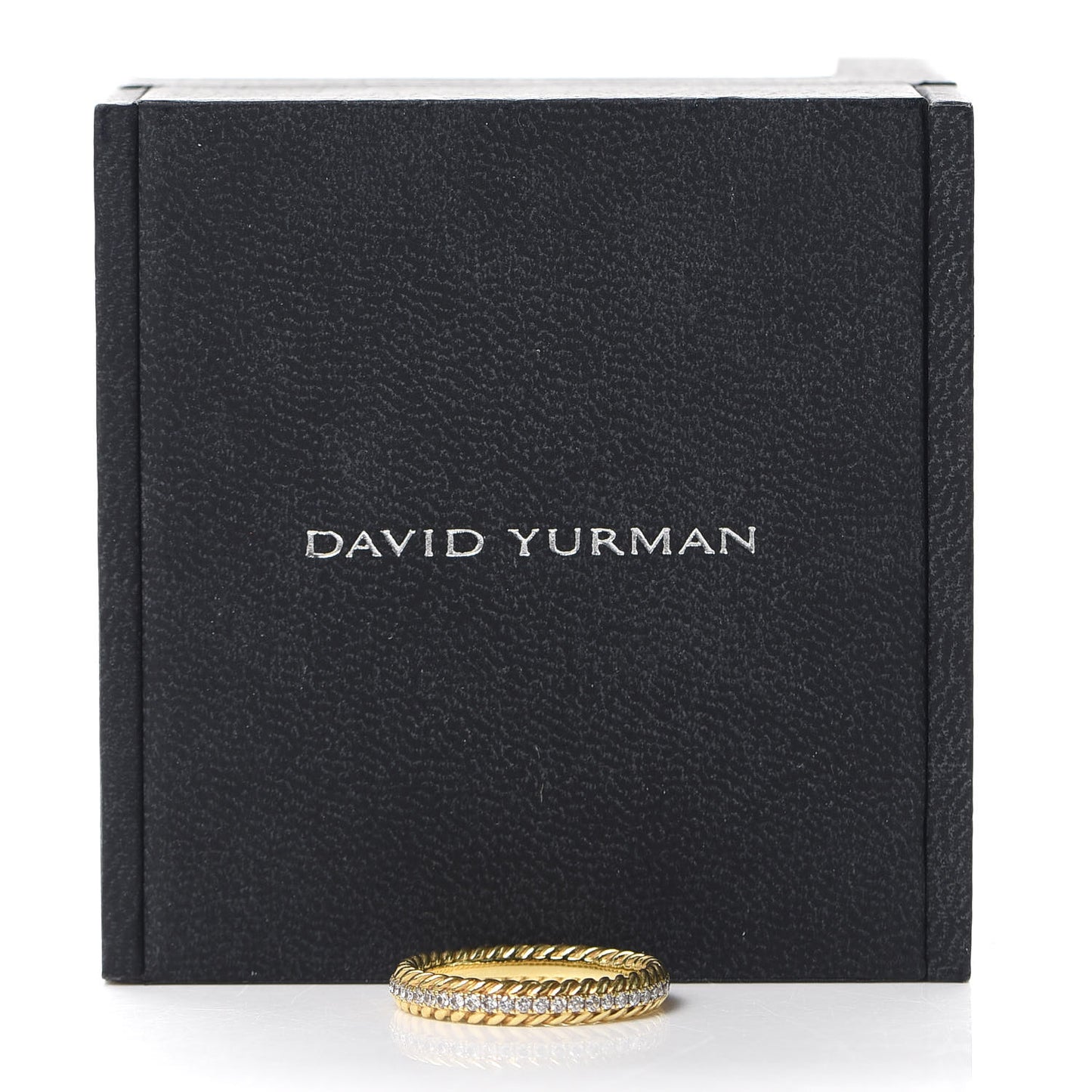 18K Yellow Gold Diamond Cable Eternity Band Ring 54 6.75