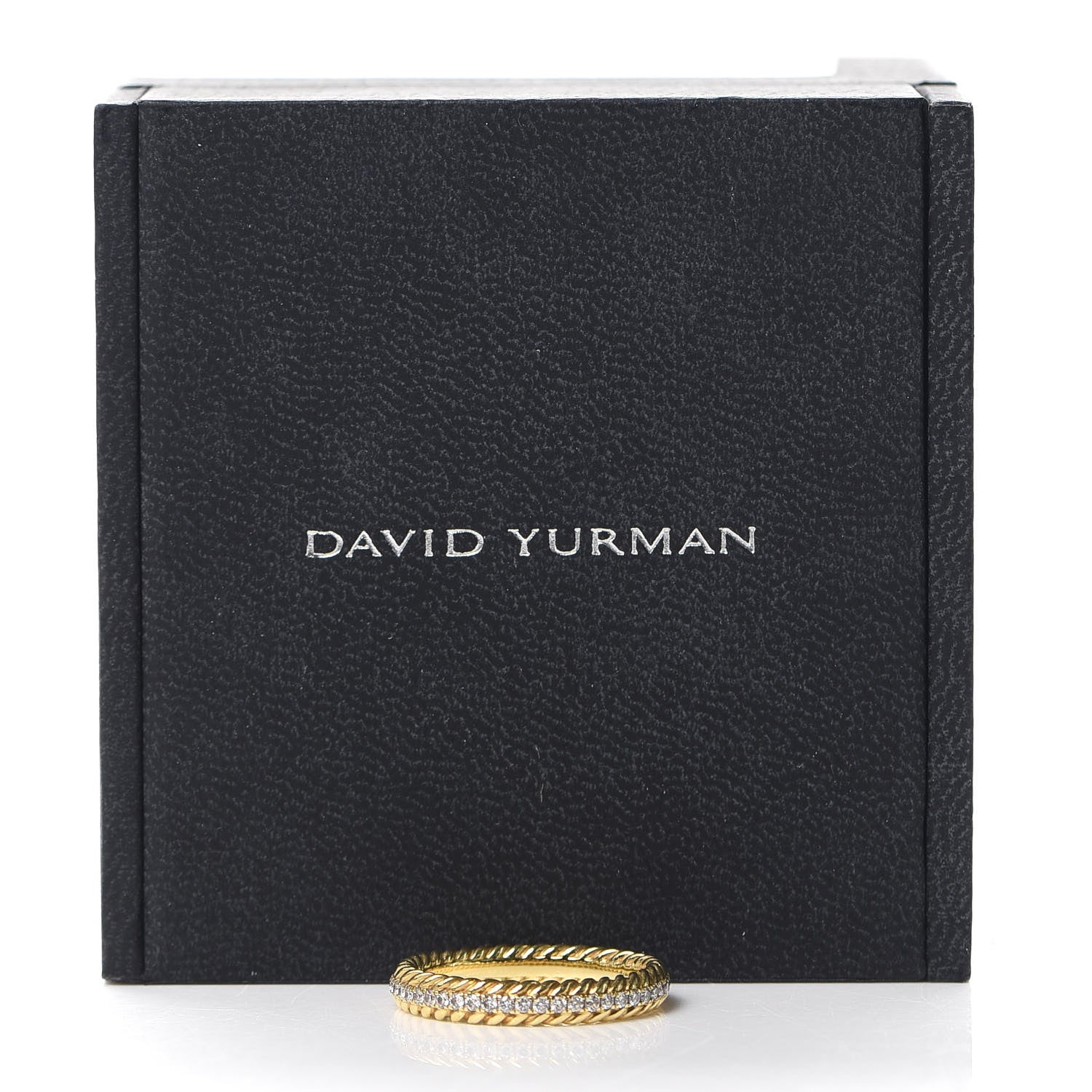 David Yurman 18K Yellow Gold Diamond Cable Eternity Band Ring 54 6.75 5 of 5