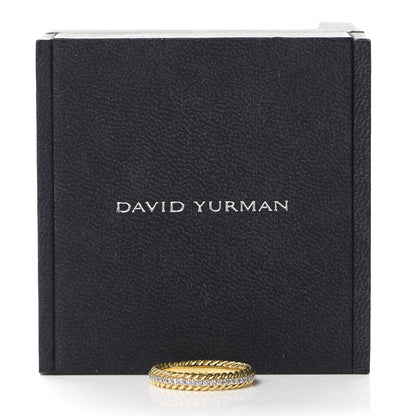 David Yurman 18K Yellow Gold Diamond Cable Eternity Band Ring 54 6.75 5 of 5