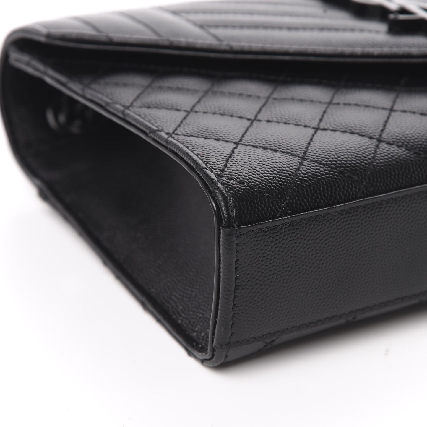 Grain De Poudre Textured Mixed Matelasse Triquilt Medium Monogram Satchel Black