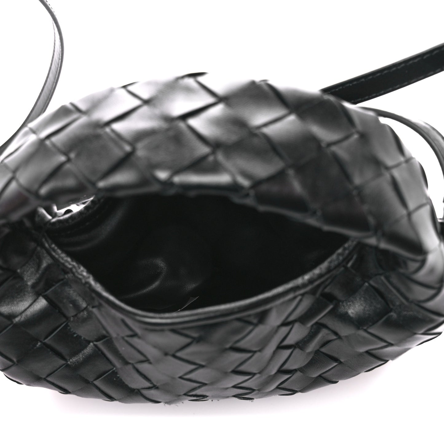 Calfskin Intrecciato Mini Hop Black