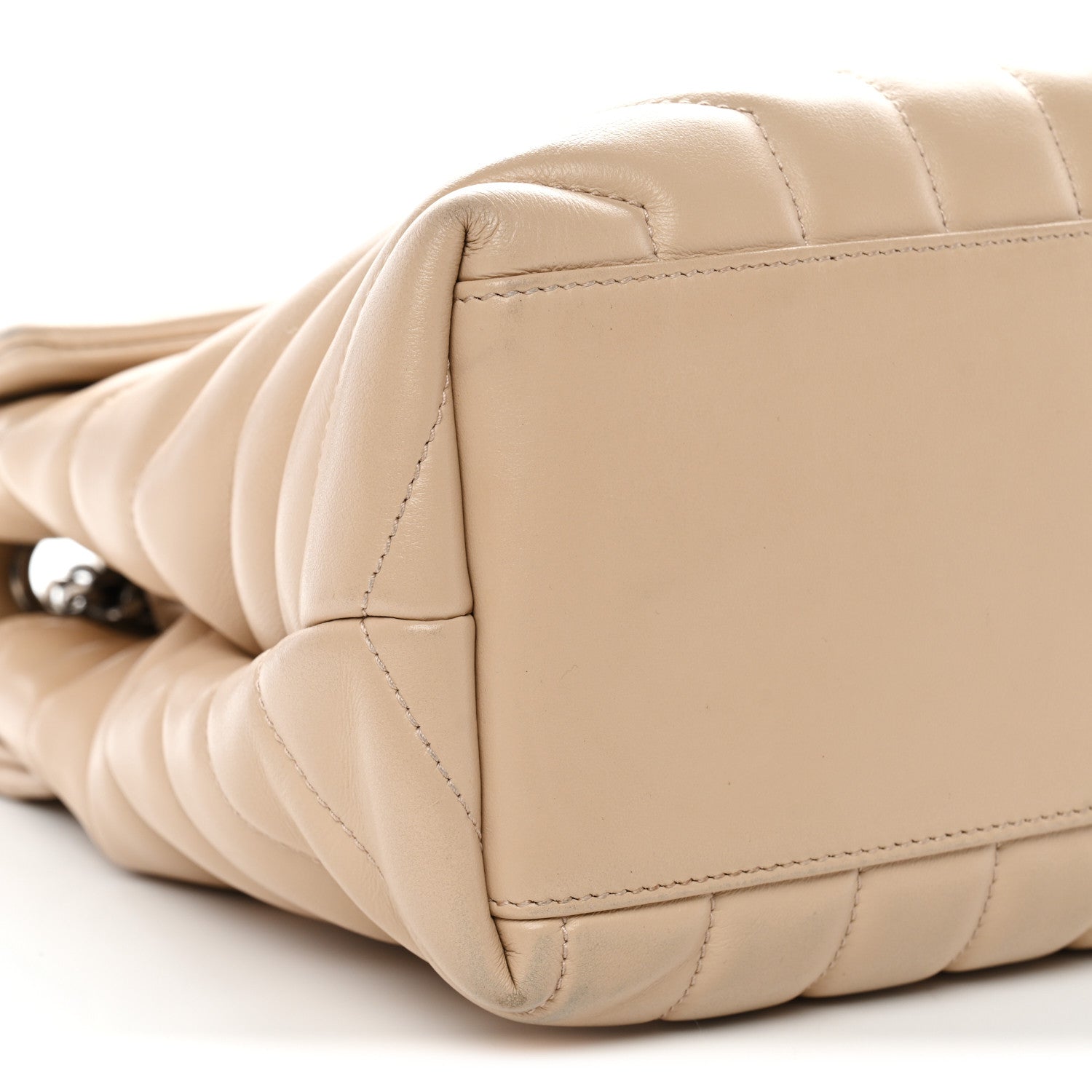 Saint Laurent Calfskin Y Quilted Monogram Medium Loulou Chain Satchel Nude Powder 11 of 15