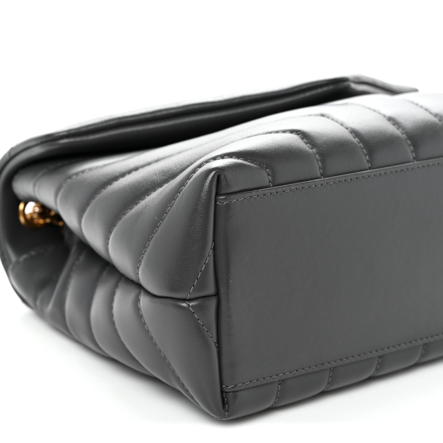 Saint Laurent Calfskin Y Quilted Monogram Small Loulou Chain Satchel Storm 10 of 11