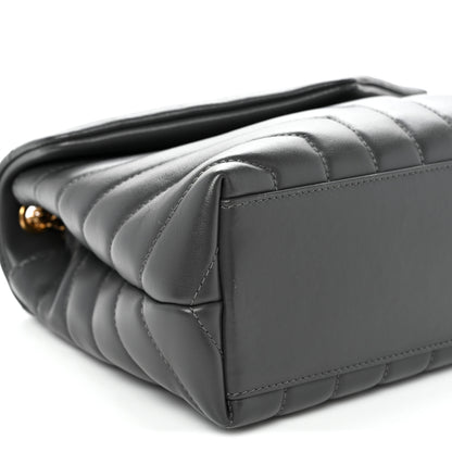 Saint Laurent Calfskin Y Quilted Monogram Small Loulou Chain Satchel Storm 10 of 11