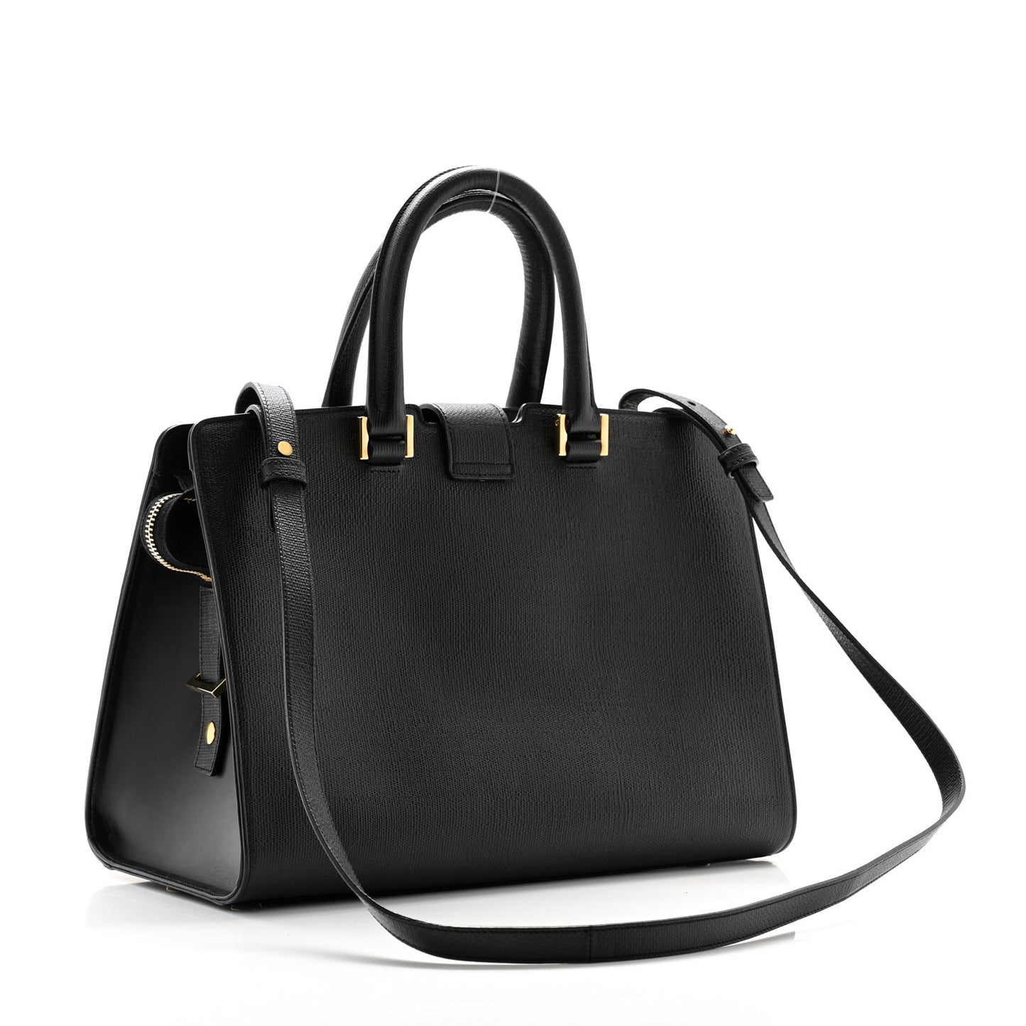 Textured Calfskin Small Classic Y Cabas Black
