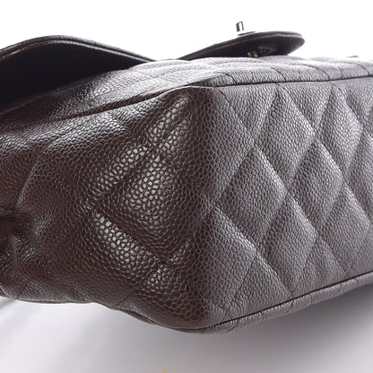 Chanel Caviar Quilted Jumbo Single Flap Dark Brown 5 of 10