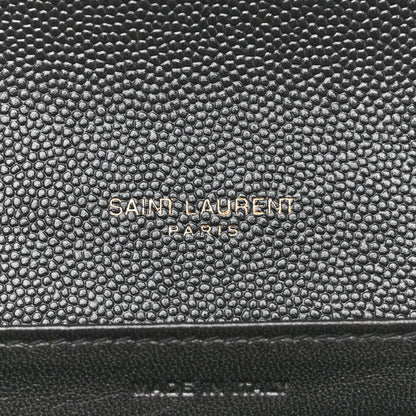 Saint Laurent Grain De Poudre Monogram Cassandra Chain Wallet Black 6 of 11