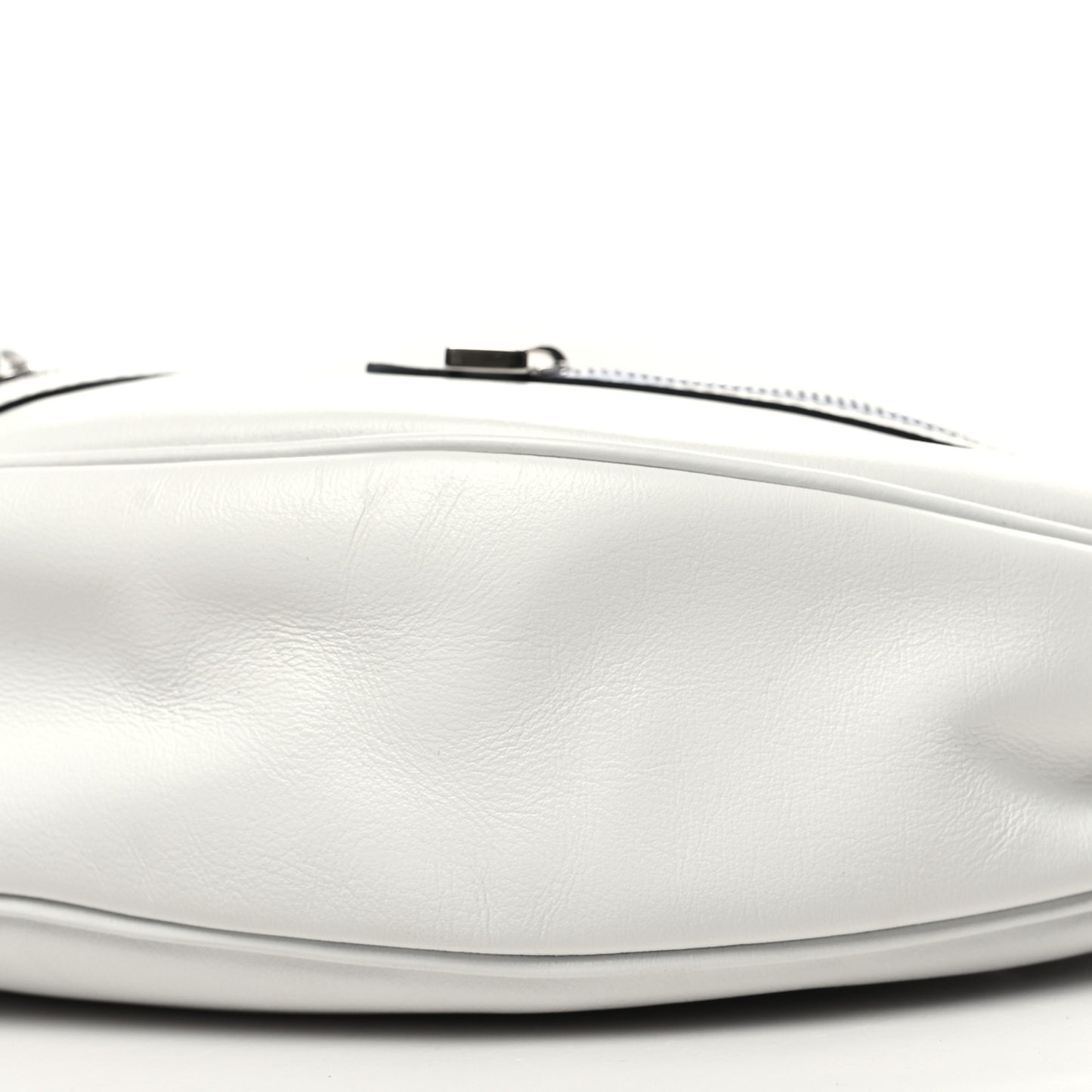 Calfskin Large Repeat Zip Hobo White