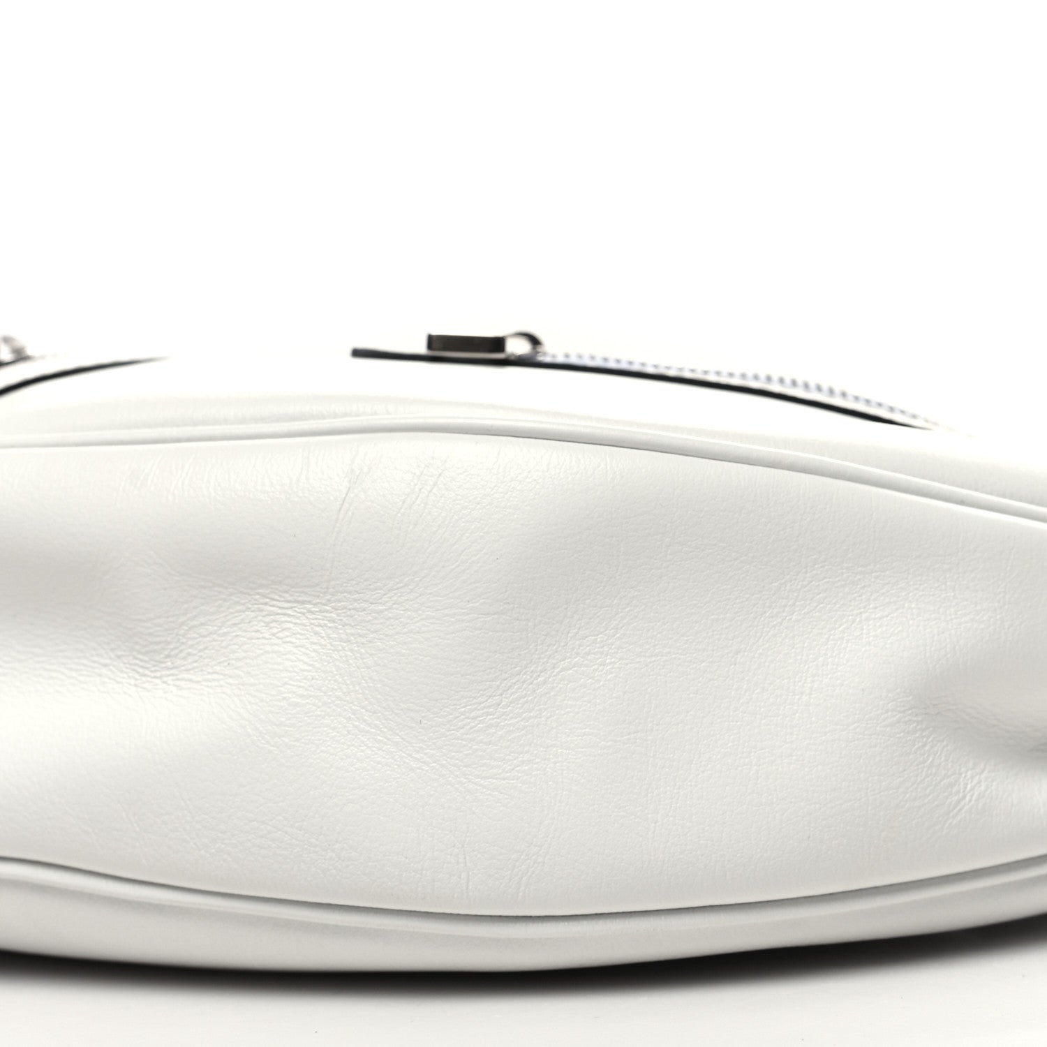 Versace Calfskin Large Repeat Zip Hobo White 9 of 9