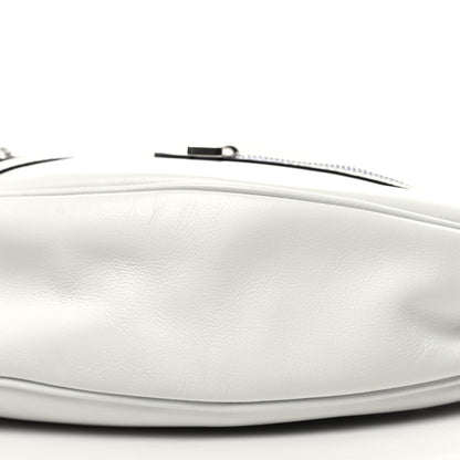Versace Calfskin Large Repeat Zip Hobo White 9 of 9