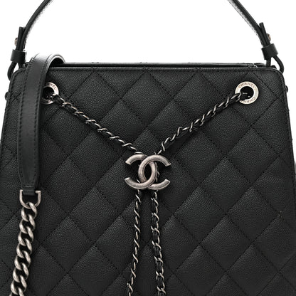 Chanel Caviar Quilted Medium CC Bucket Bag Black 8 of 13