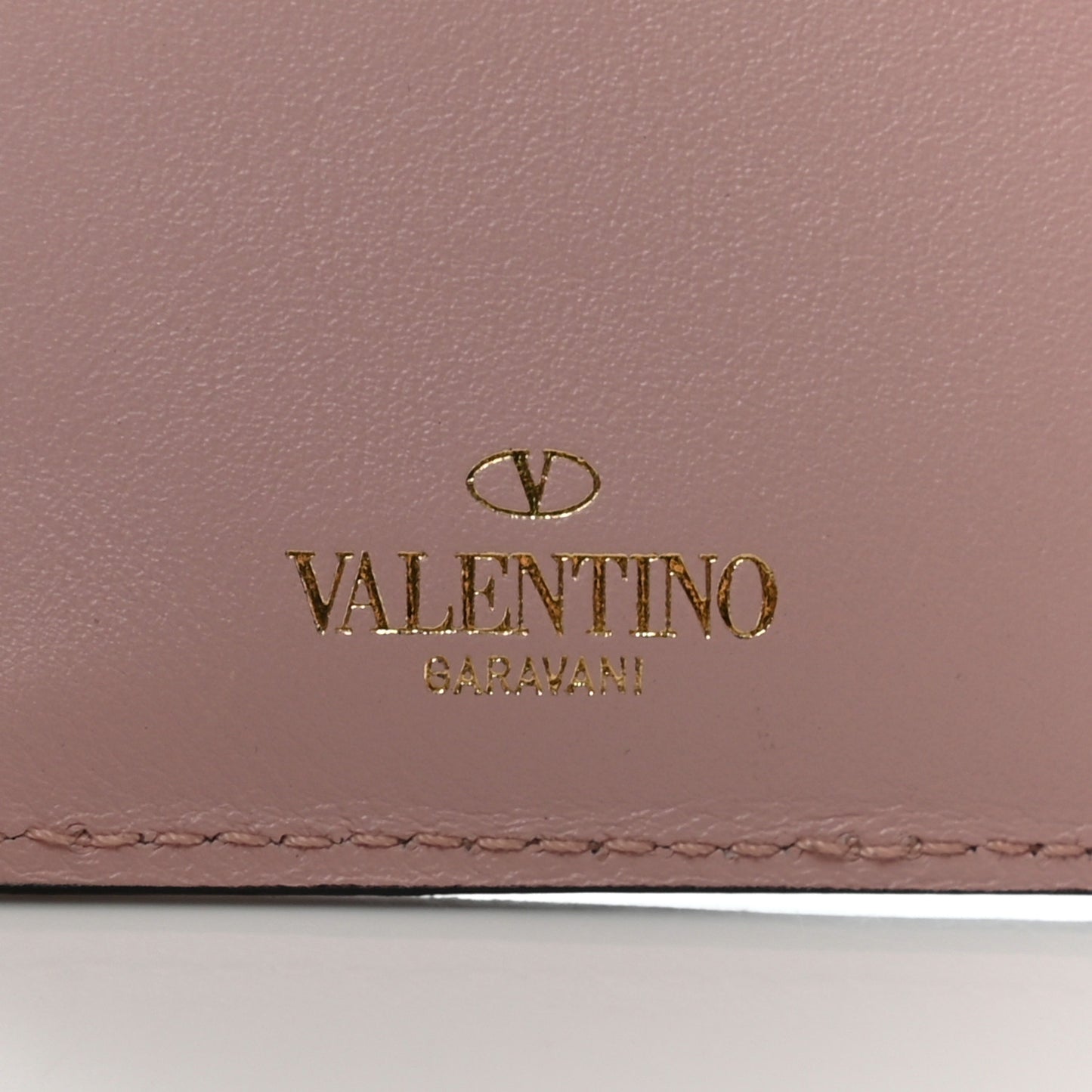 Calfskin Rockstud Continental Wallet Water Rose