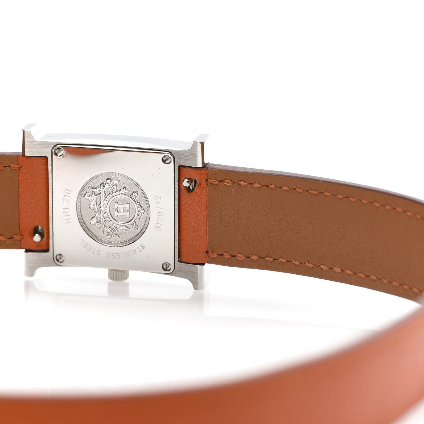 Stainless Steel Swift 21mm Heure H Hour Double Tour Quartz Watch Orange