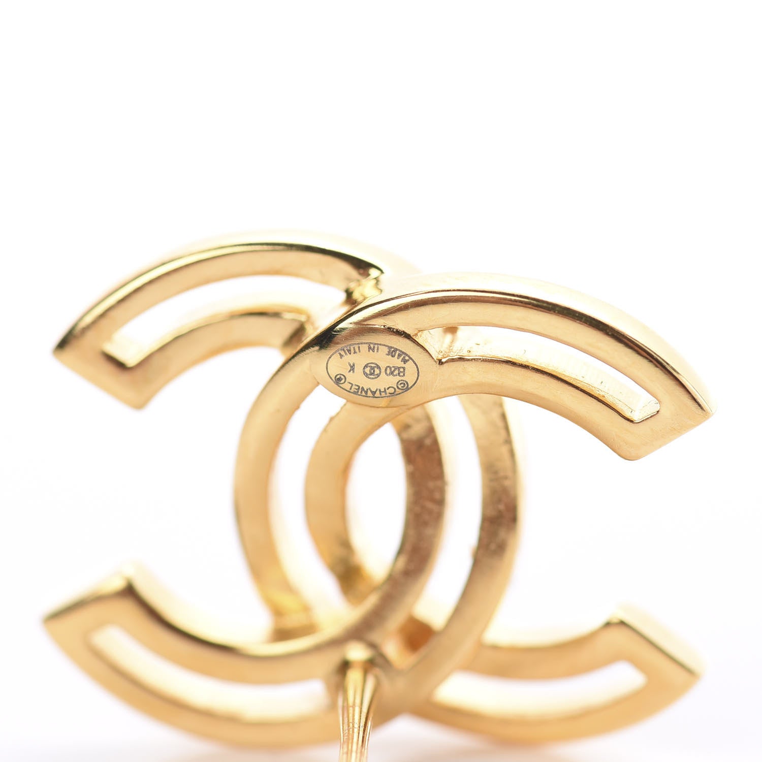 Chanel Metal Obazine CC Earrings Gold 4 of 4