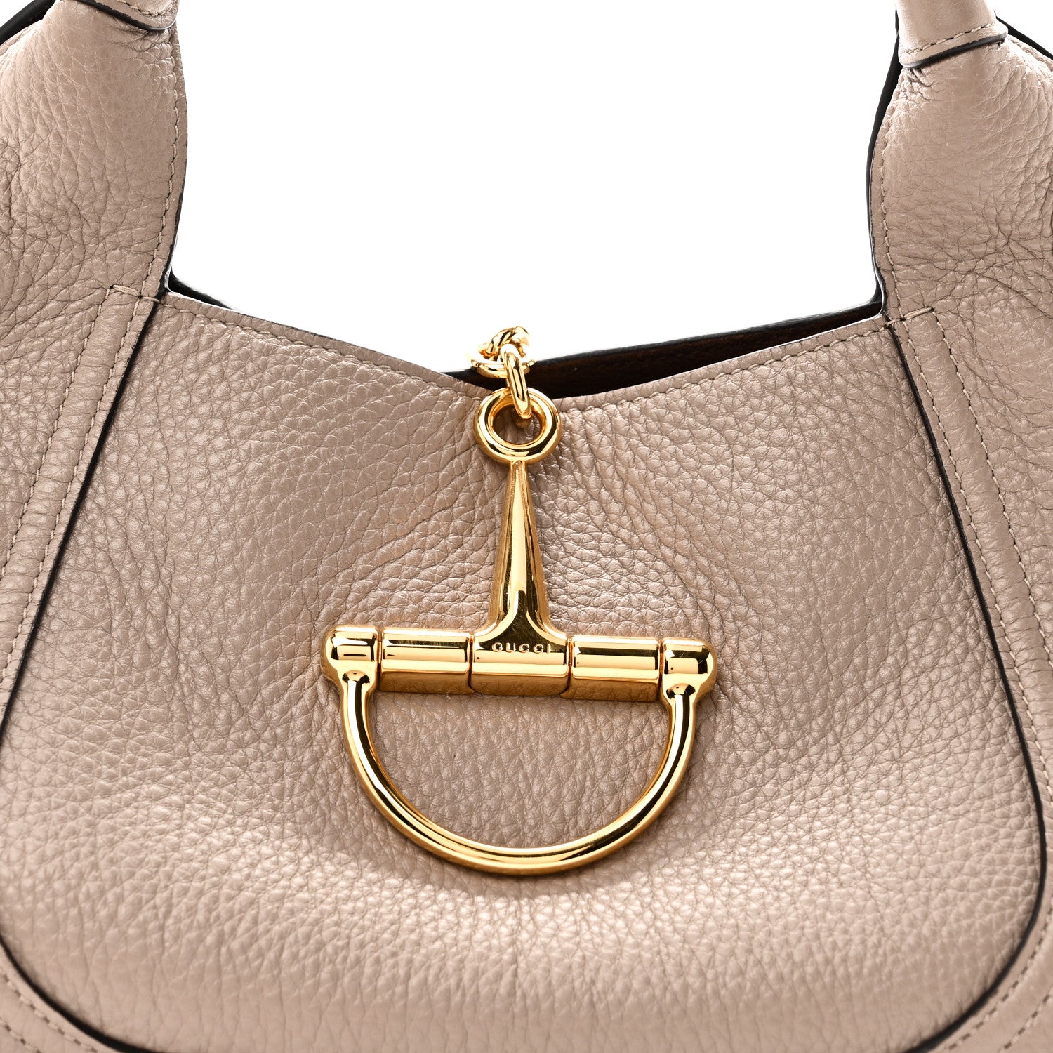 Gucci Grained Calfskin Softbit Medium Shoulder Bag Taupe Taupe 7 of 9