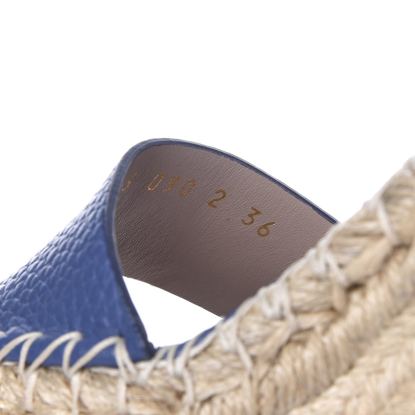 Grained Calfskin Rockstud Ankle Strap Espadrille 15/105mm Wedge Sandals 36 Baltique Natural
