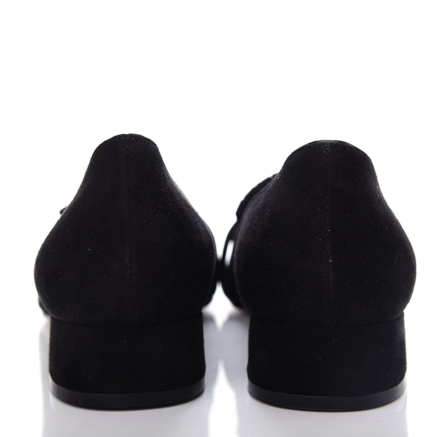 Kid Scamosciato GG Marmont Fringe 25mm Loafer Pumps 39 Black