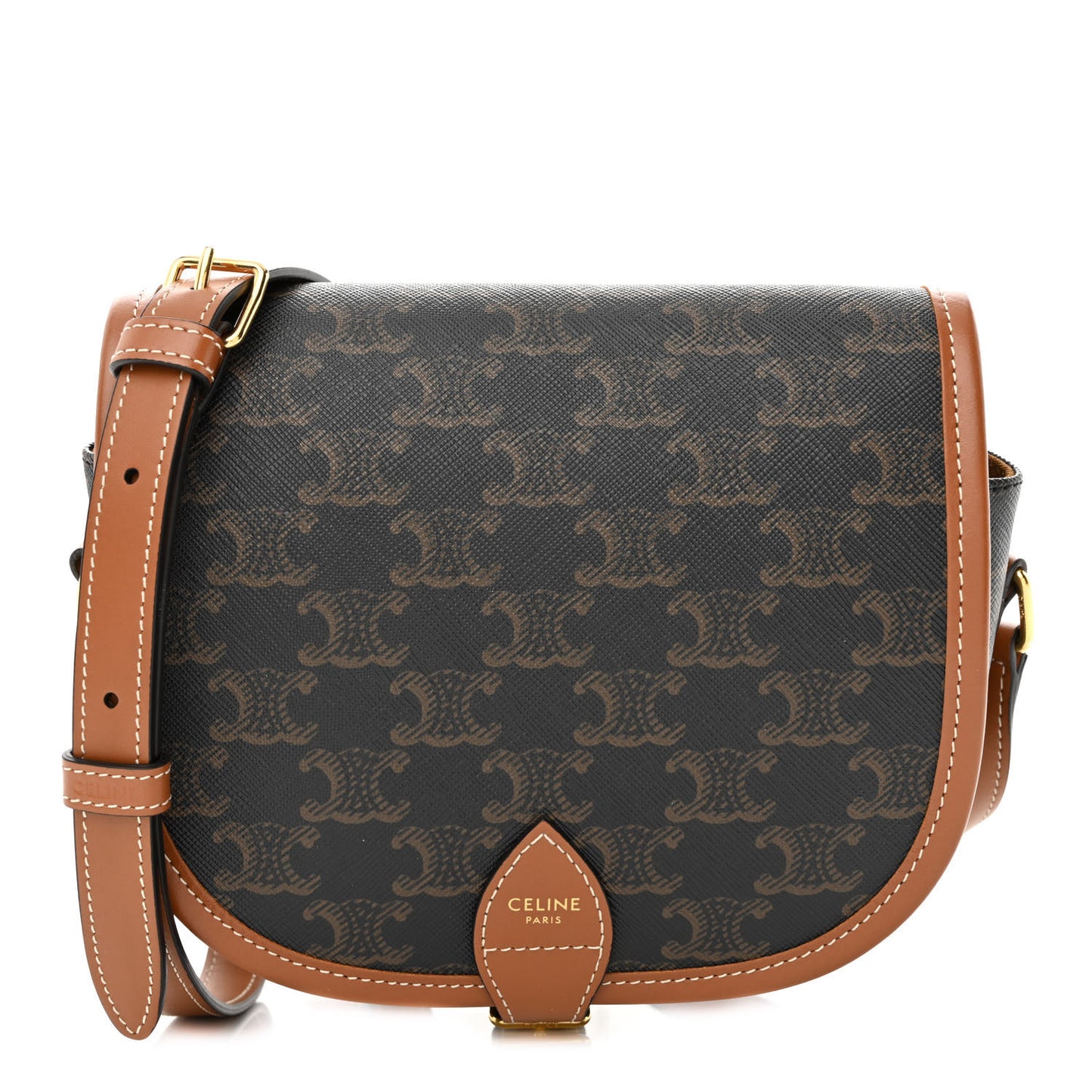Triomphe Canvas Medium Folco Bag Tan