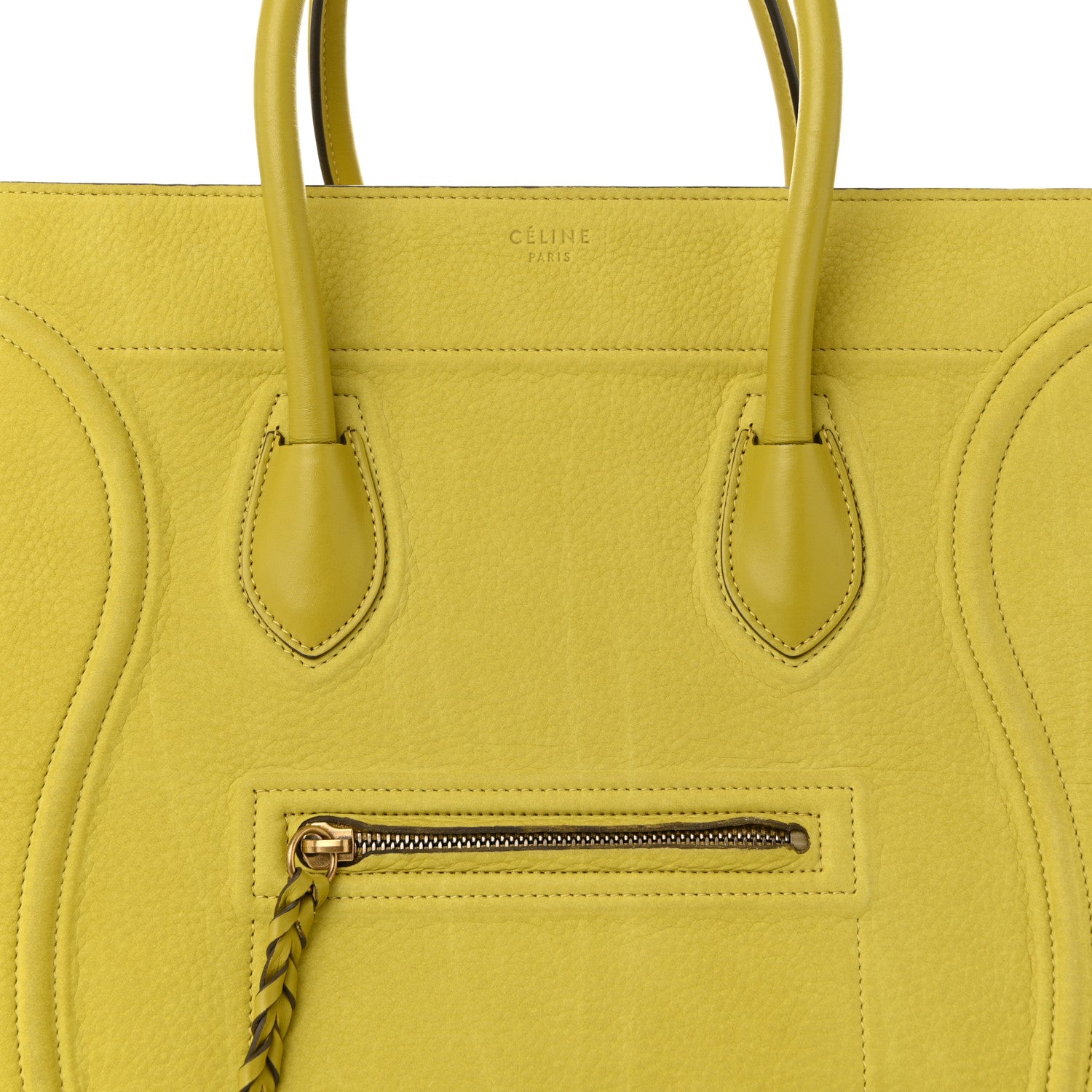 Celine Nubuck Medium Phantom Luggage Chartreuse 9 of 12