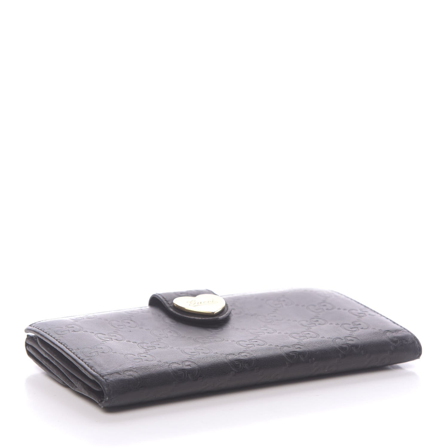 Gucci Guccissima Heart Continental Wallet Black 642495 – FASHIONPHILE