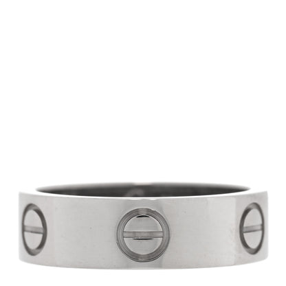 Cartier 18K White Gold 5.5mm LOVE Ring 52 6 1 of 4