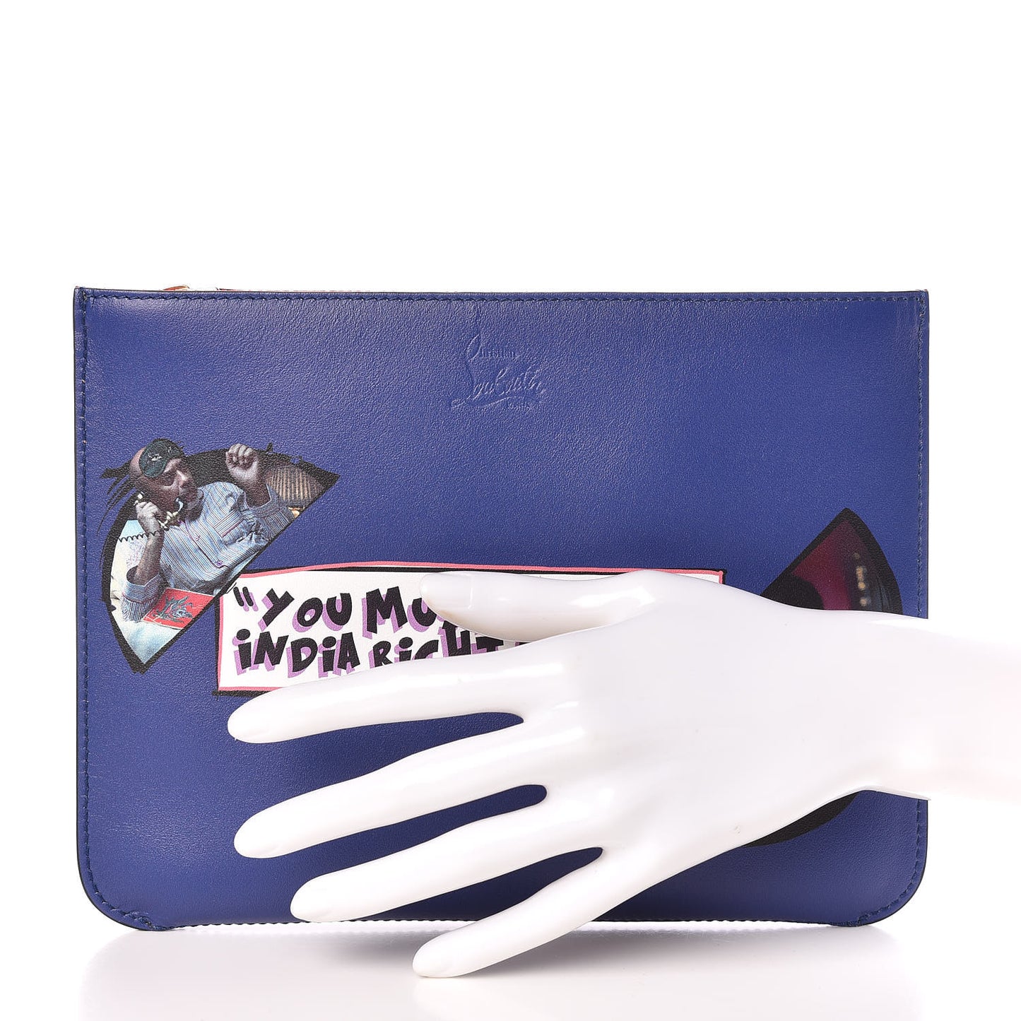 Calfskin Loubicute Sabyloubi Zip Pouch Multicolor