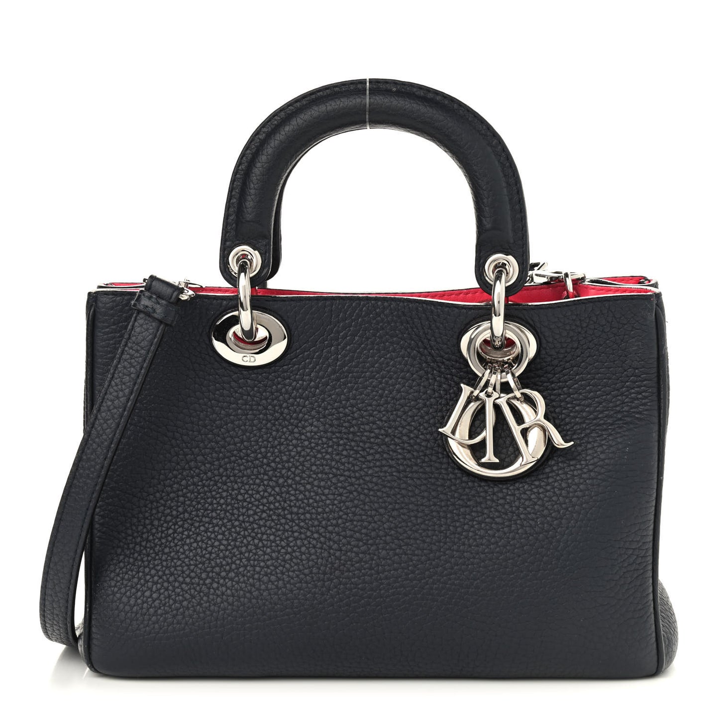 Bullcalf Small Diorissimo Tote Navy Fuchsia