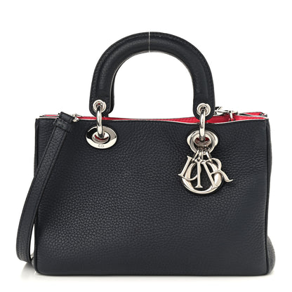 Christian Dior Bullcalf Small Diorissimo Tote Navy Fuchsia 1 of 13