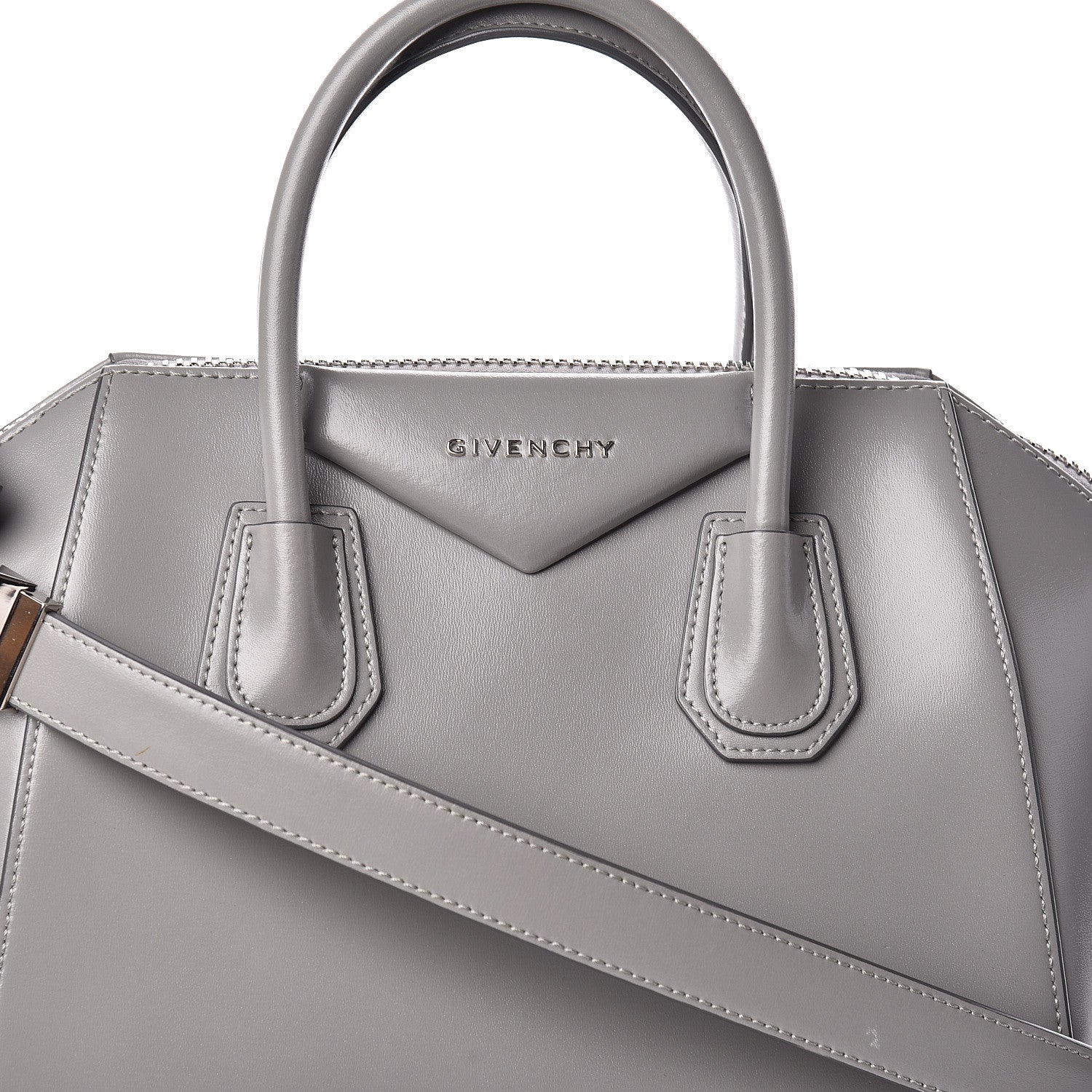Givenchy Shiny Lord Calfskin Small Antigona Pearl Grey 8 of 10
