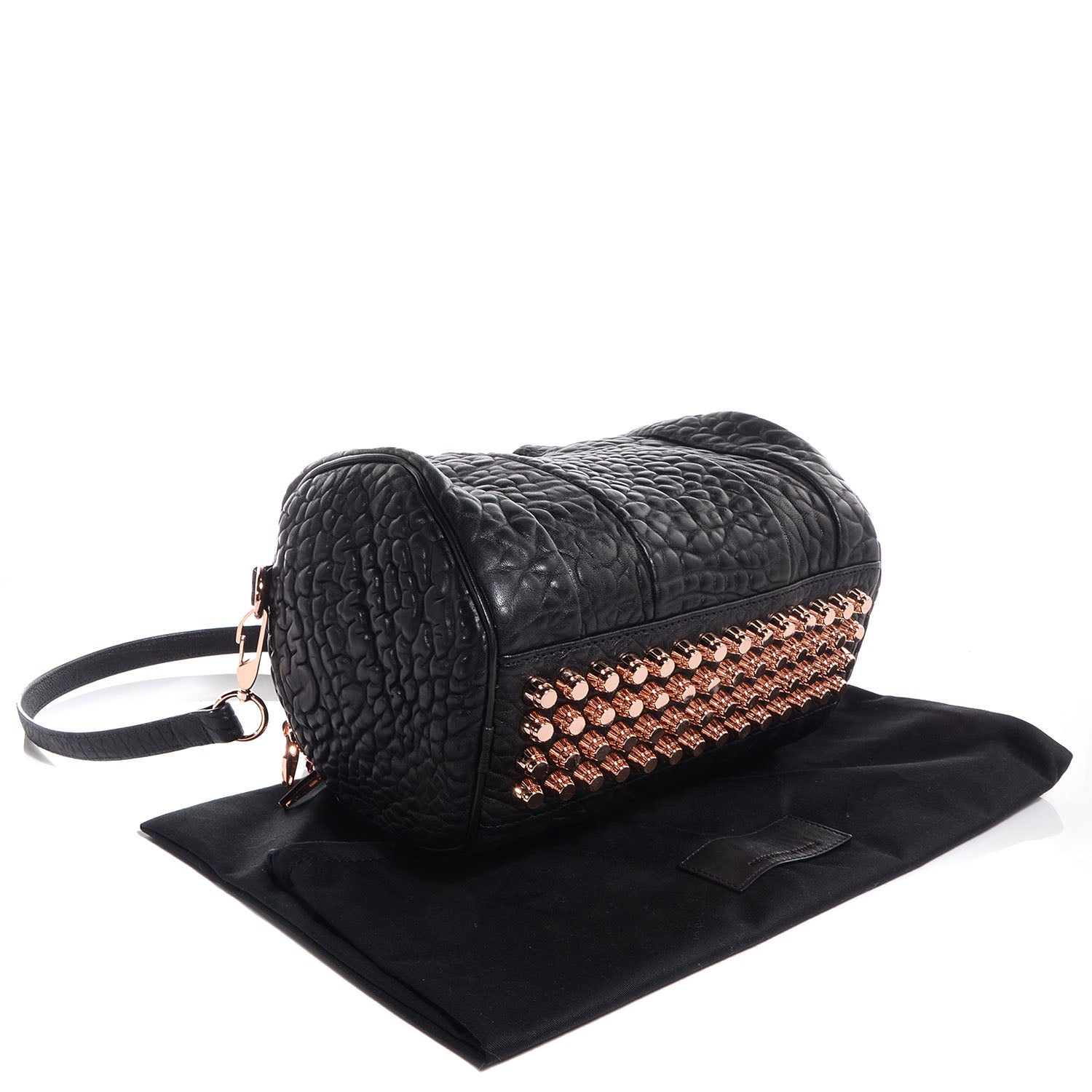 Alexander Wang Pebbled Lambskin Rockie Black w Rose Gold Hardware 4 of 8