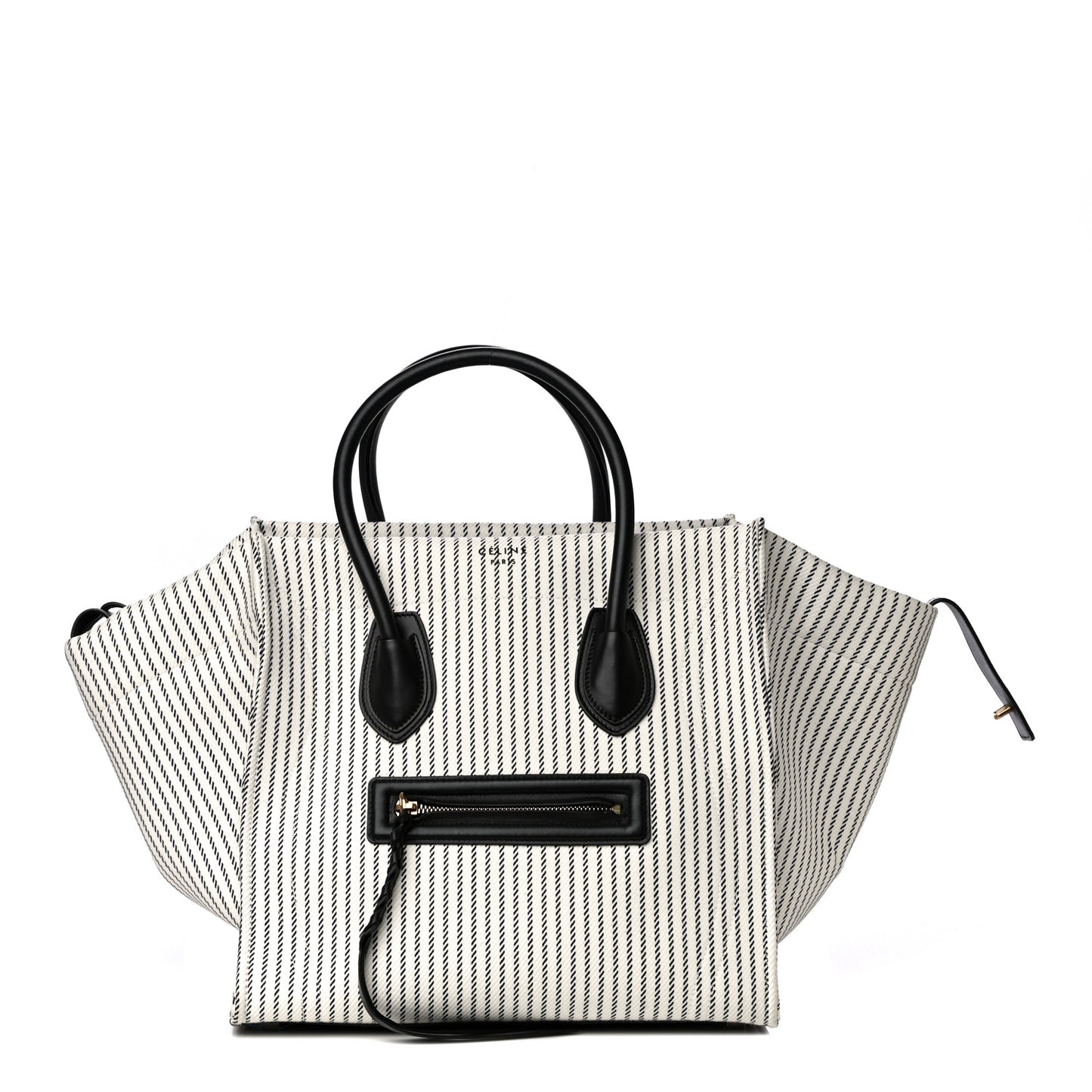 Cotton Canvas Striped Medium Phantom Luggage White Navy