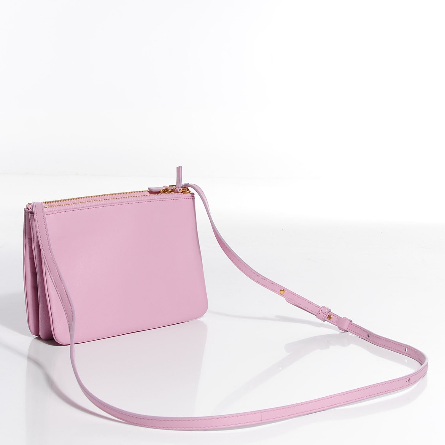 Celine Lambskin Small Trio Crossbody Bag Pink 3 of 7