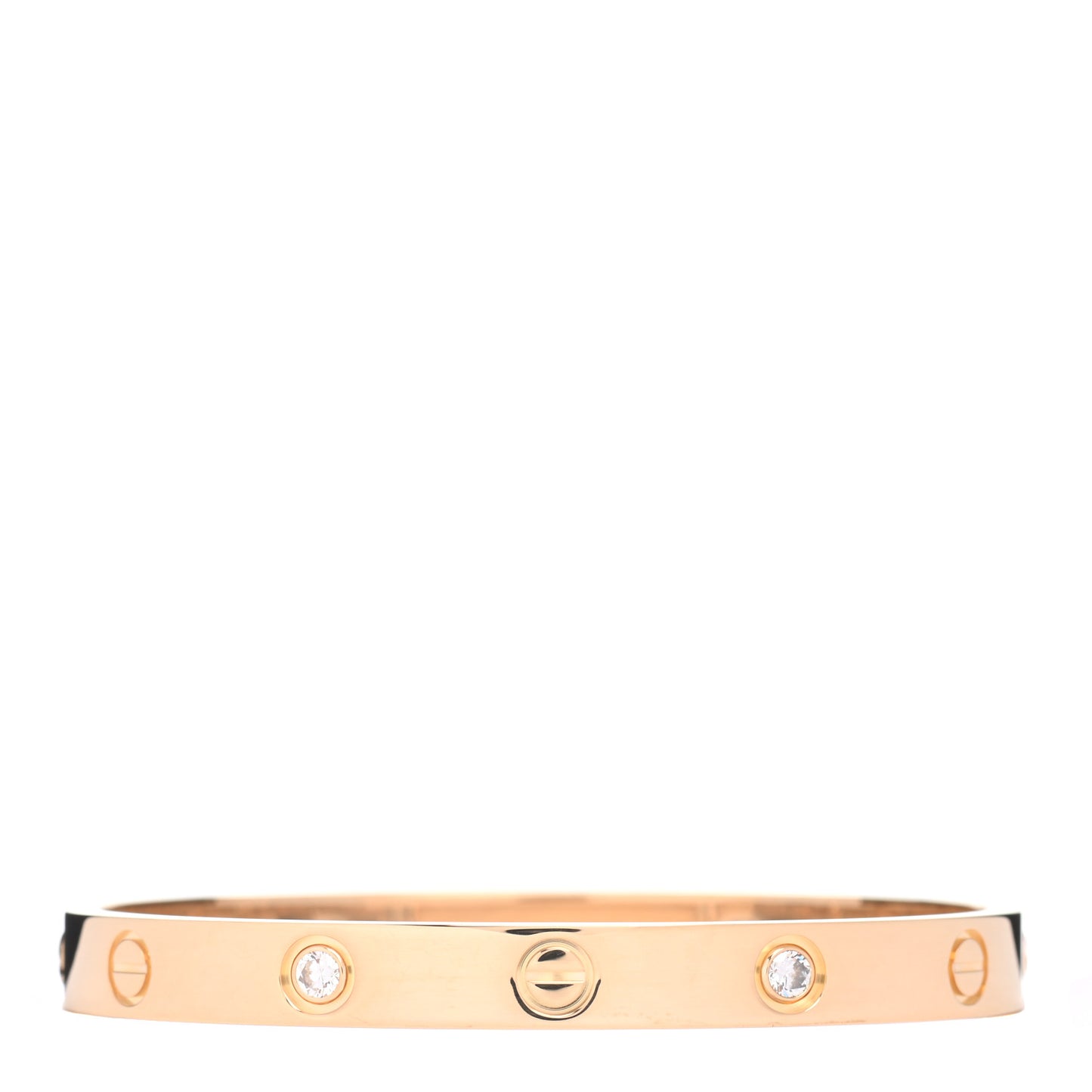 18K Yellow Gold 4 Diamond LOVE Bracelet 16