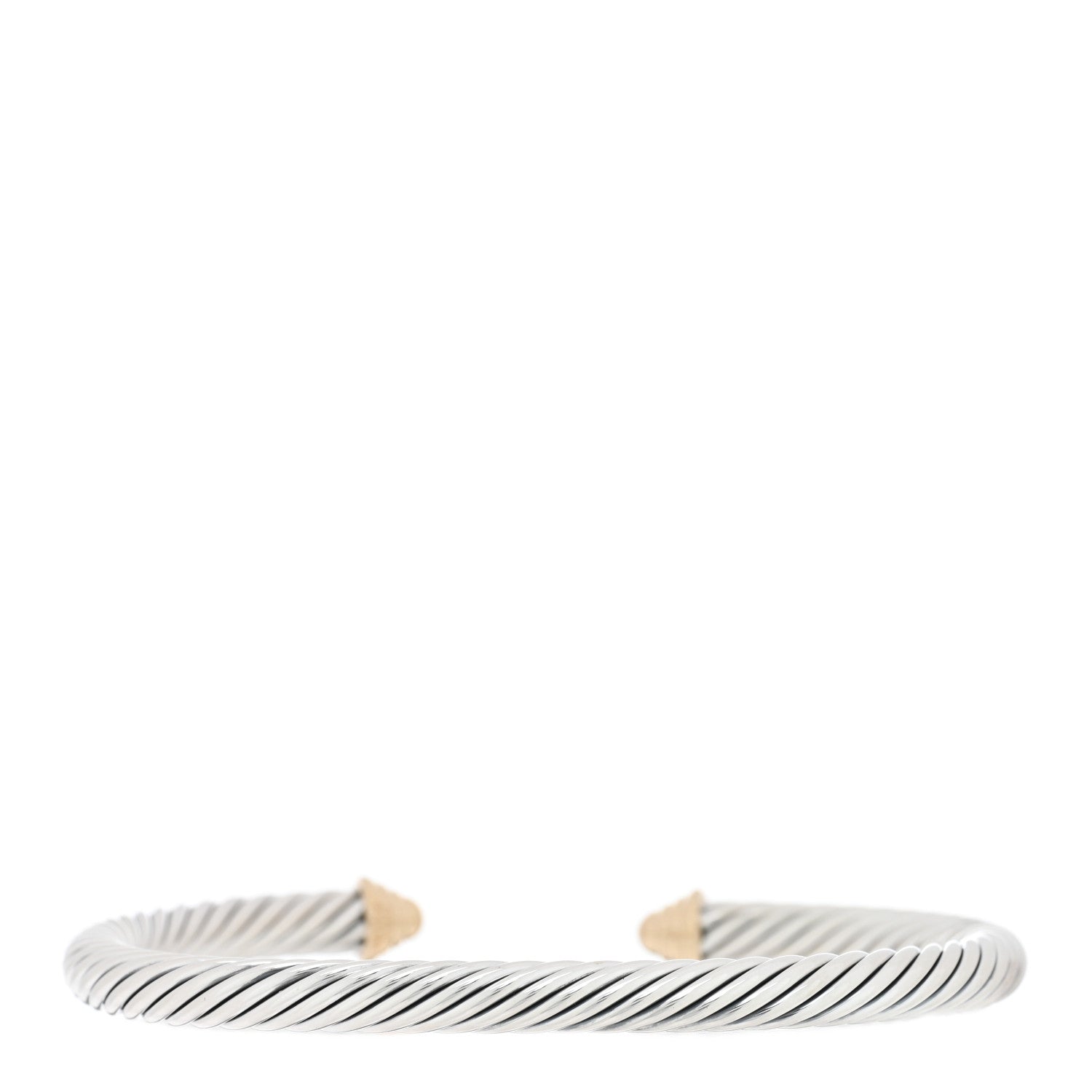 David Yurman Sterling Silver 14K Yellow Gold 4mm Cable Classics Bracelet 2 of 3