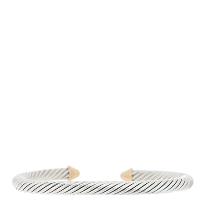 David Yurman Sterling Silver 14K Yellow Gold 4mm Cable Classics Bracelet 2 of 3