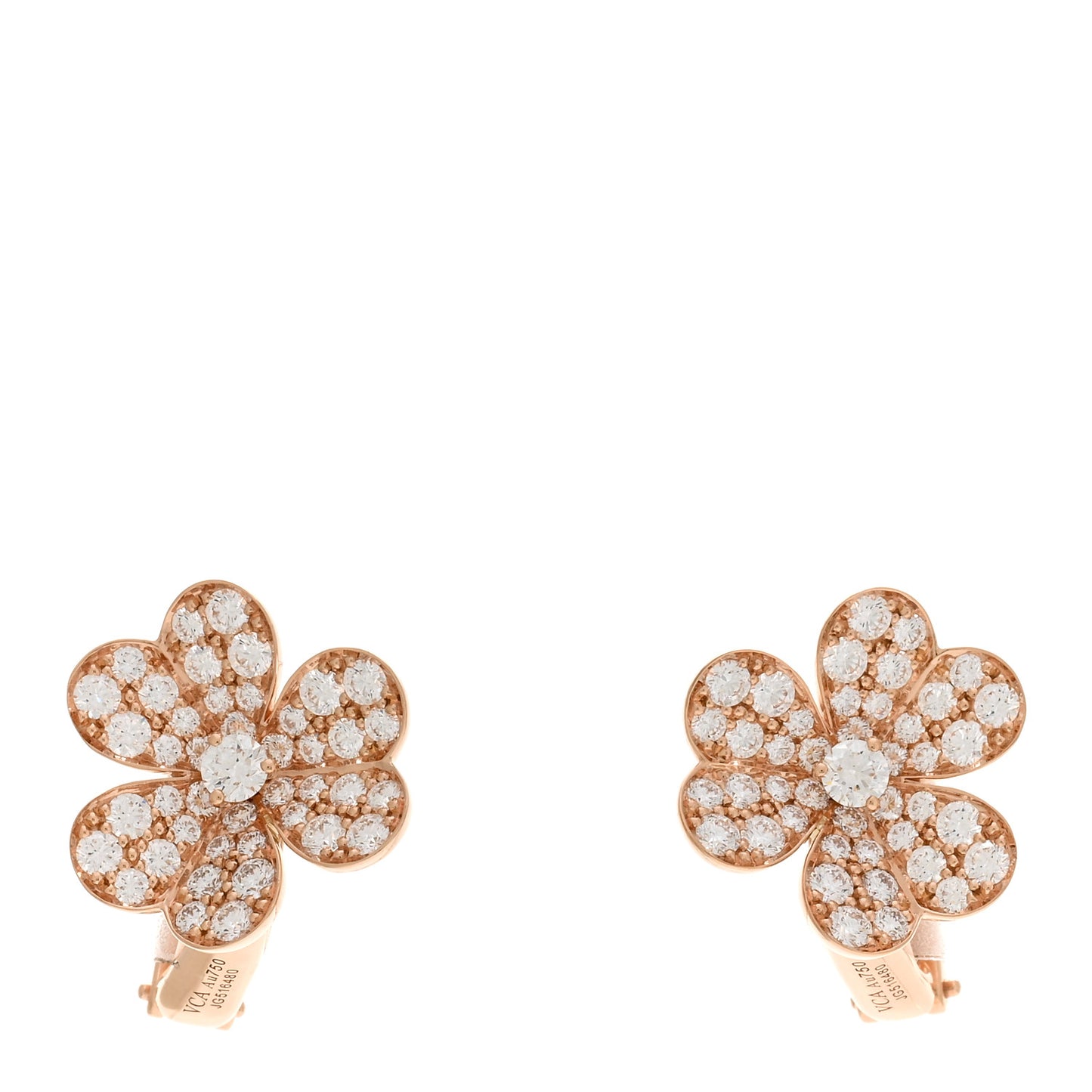18K Rose Gold Diamond Small Frivole Pave Earrings