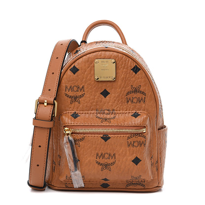 MCM Visetos Mini Backpack Crossbody Bag Cognac 1 of 7
