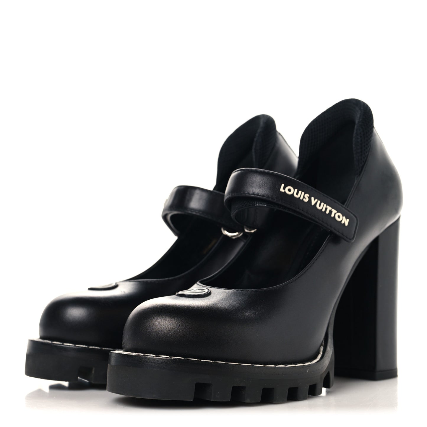 Calfskin Star Trail Ankle Pumps 35.5 Black