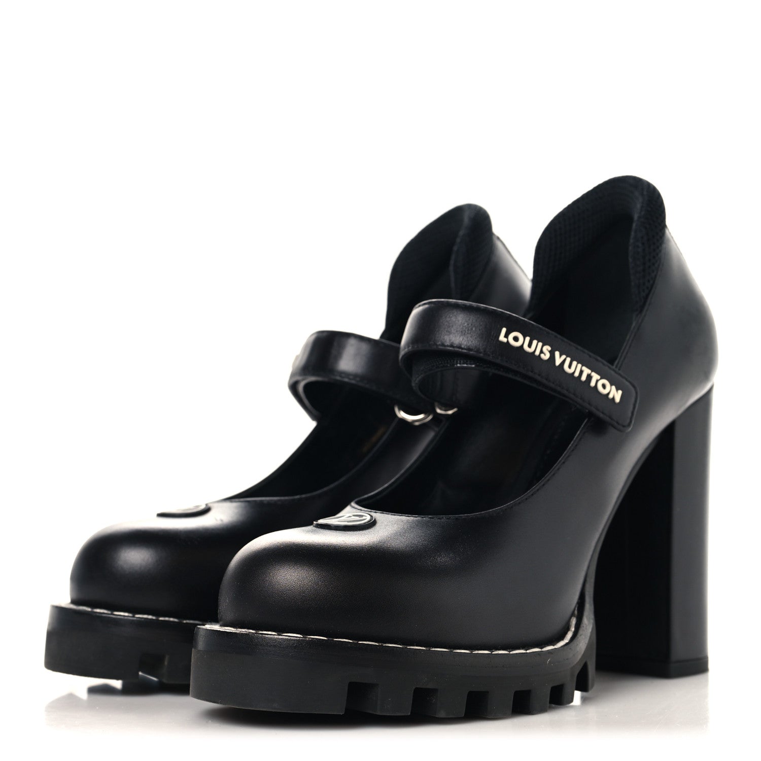 Louis Vuitton Calfskin Star Trail Ankle Pumps 35.5 Black 4 of 9