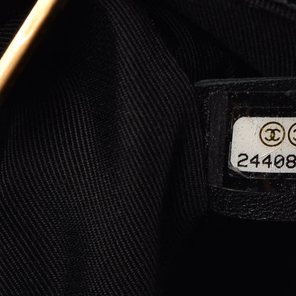 Chanel Sheepskin Chevron Stitched Chain Top Handle Flap Black 7 of 9