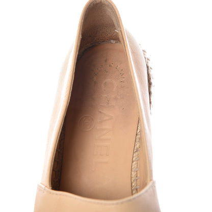 Chanel Lambskin CC Espadrilles 36 Beige Black 7 of 11